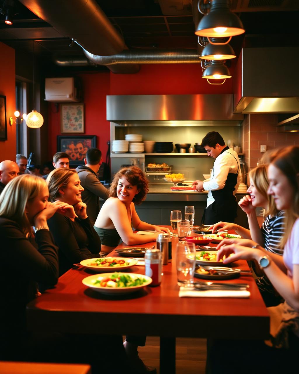 Hochwertiges Restaurantinterieur mit natürlichem Licht